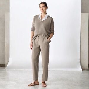 Eileen Fisher Easy fit Garment-Dyed Utility Organic Cotton relaxed Tapered Pant